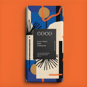Tableta de chocolate negro bosque